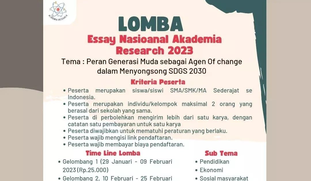 lomba essay 2023 sma